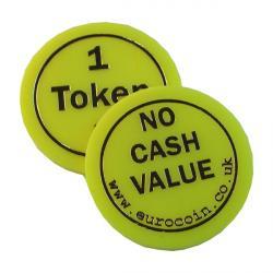 "1" Yellow plastic token